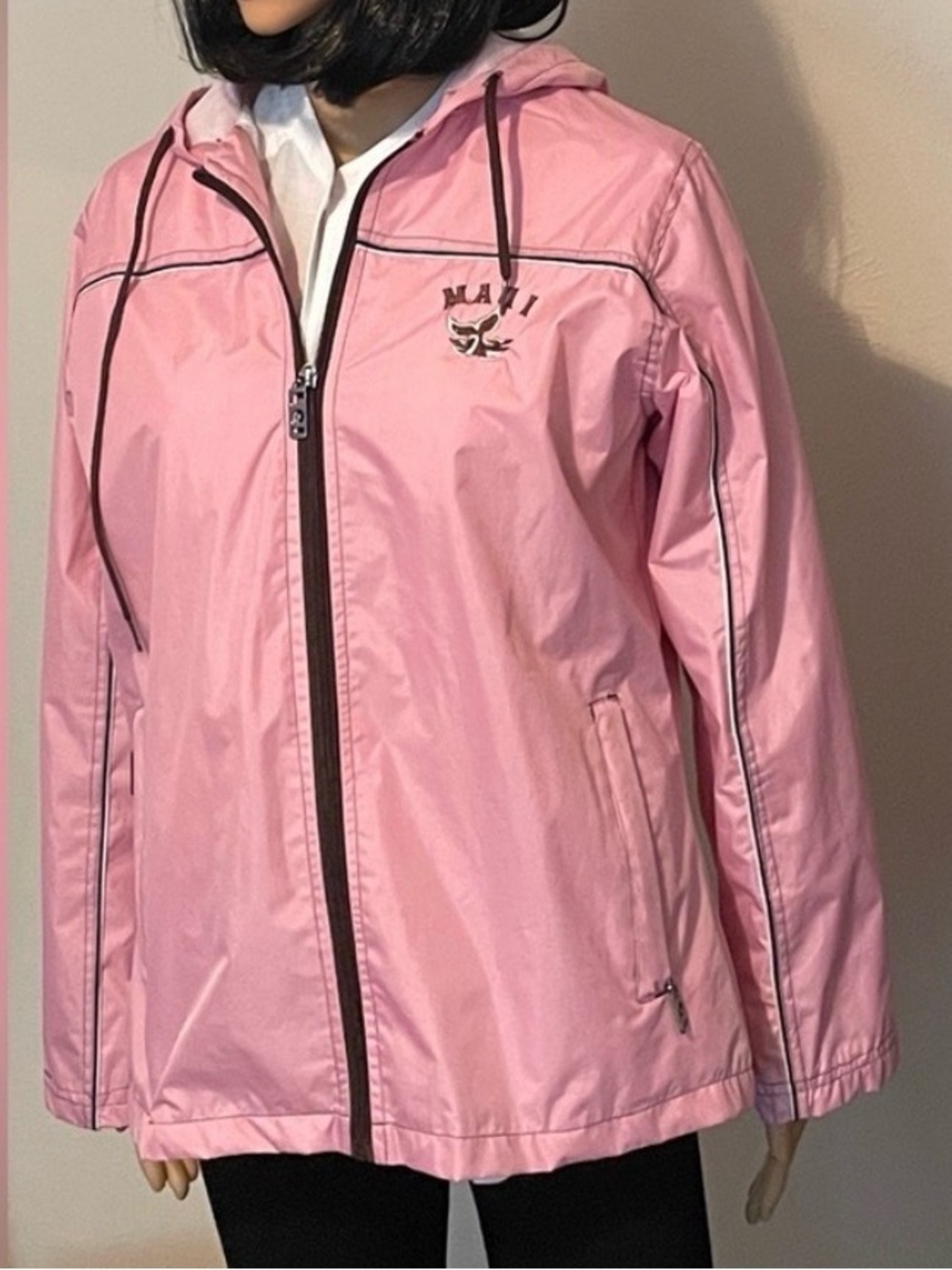PCI Rain Jackett Size Large. Pink/Maui logo Tropical. Practical. Walking. Cute.